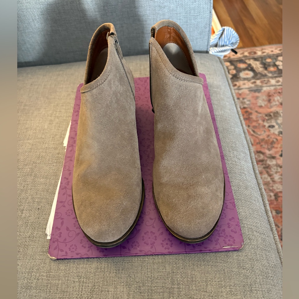 Lucky Brand Taupe Suede Ankle Booties